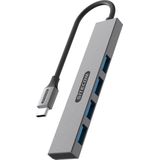 Sitecom - USB-C naar 4x USB-A Tiny Hub - Zwart - USB 3.0 - Draagbaar