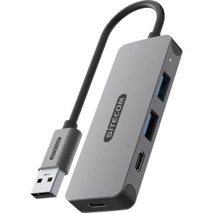 Sitecom - CN-5007 - USB-A naar 2x USB-A + 2x USB-C Hub - Zwart - 15 cm Kabellengte