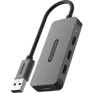 Sitecom - USB-A naar 4x USB-C Hub - Zwart - 5 Gbps - 7,5 W Vermogen