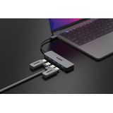 Sitecom - CN-5009 - USB-C naar 4x USB-A Hub - Grijs - USB 3.0