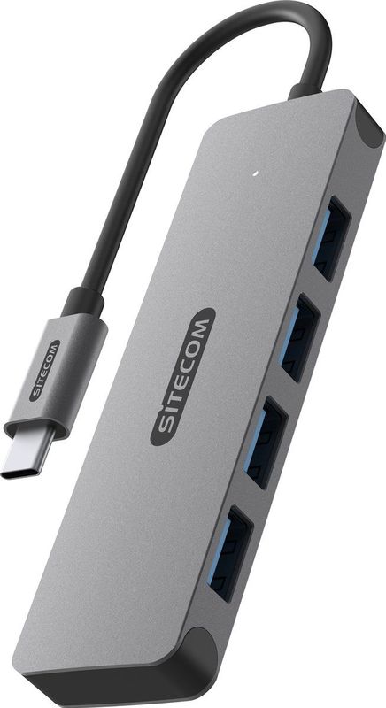 Sitecom - CN-5009 - USB-C naar 4x USB-A Hub - Grijs - USB 3.0