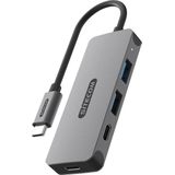 Sitecom Usb-c Hub Naar 2 X Usb-a En Zilver / Zwart (cn-5010)