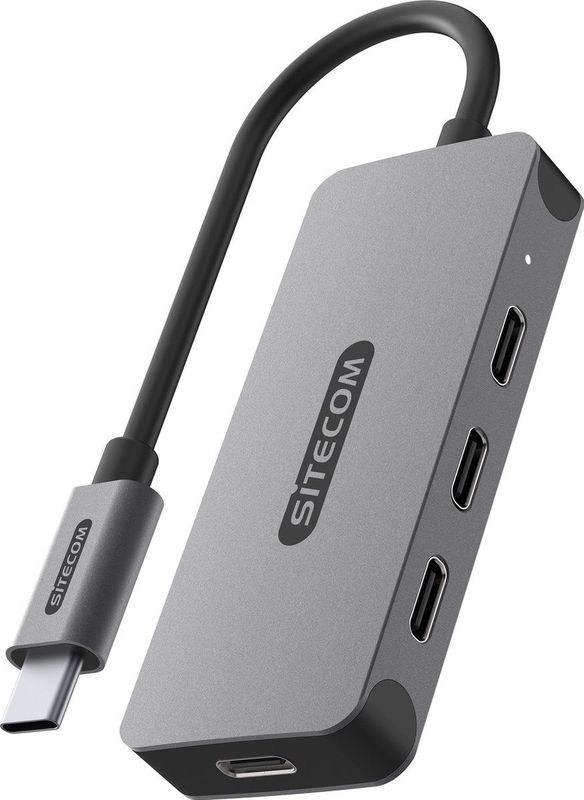 Sitecom - USB-C naar 4x USB-C Hub - Zwart - USB-C 3.2 - 5 Gbps