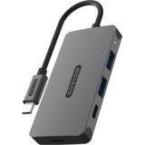 Sitecom Usb-c Hub Pro Naar Usb-a En Zilver / Zwart (cn-5013)