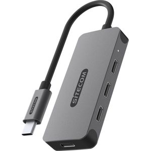 Sitecom - USB-C to 4x USB-C 10Gbps Hub - Voor Windows, Apple Mac en Chromebooks - Pro Line