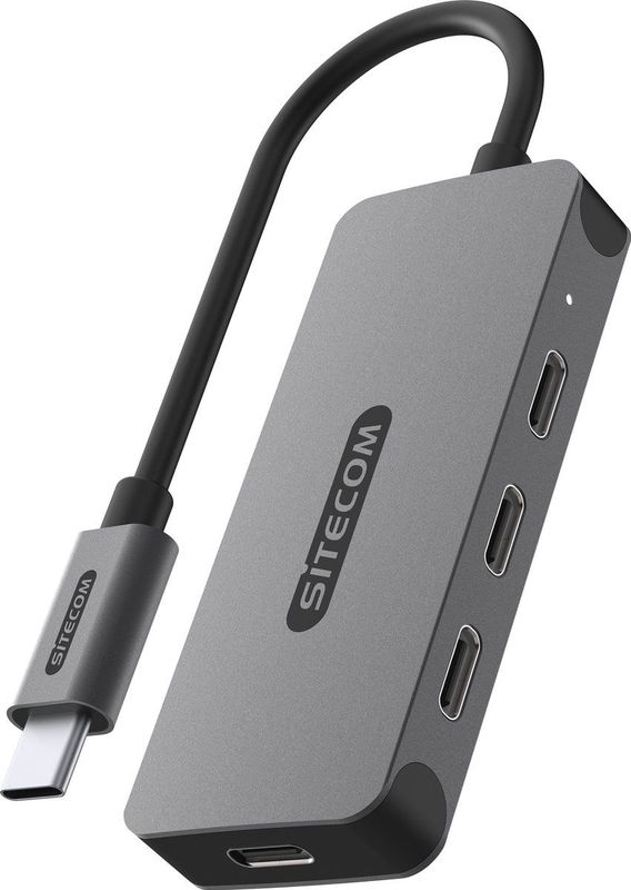 Sitecom - USB-C naar 4x USB-C Hub - 10 Gbps - Zwart - USB 3.2