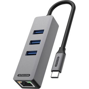 Sitecom Hub Usb-c Naar Ethernet / Usb Zilver Zwart (ad-1008)