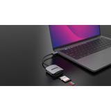 Sitecom - MD-1008 - USB-C Kaartlezer - Grijs - UHS I - USB-C 3.0