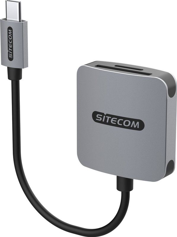 Sitecom MD-1008 USB-C kaartlezer UHS I (USB-C), Geheugenkaartlezer, Grijs