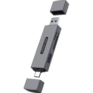Sitecom USB-A + USB-C Stick Card Reader with USB Port kaartlezer