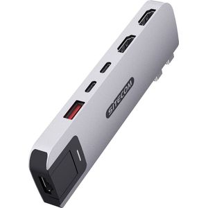 Sitecom - 6-in-2 Multiport Hub - Dockingstation - Zilver