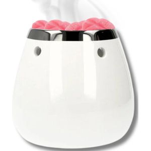 Scentchips - Vaas - Wit - Zilver Rand - Waxbrander - Geurbrander