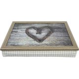 Schootkussen/laptray hart print 43 x 33 cm - Schoottafel - Dienblad voor op schoot