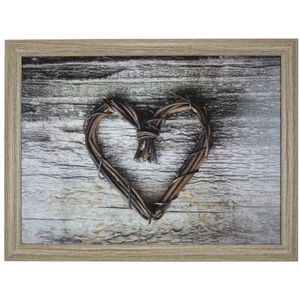 Schootkussen/laptray hart print 43 x 33 cm - Schoottafel - Dienblad voor op schoot