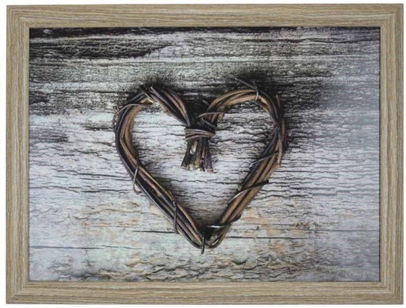 Schootkussen/laptray hart print 43 x 33 cm - Schoottafel - Dienblad voor op schoot