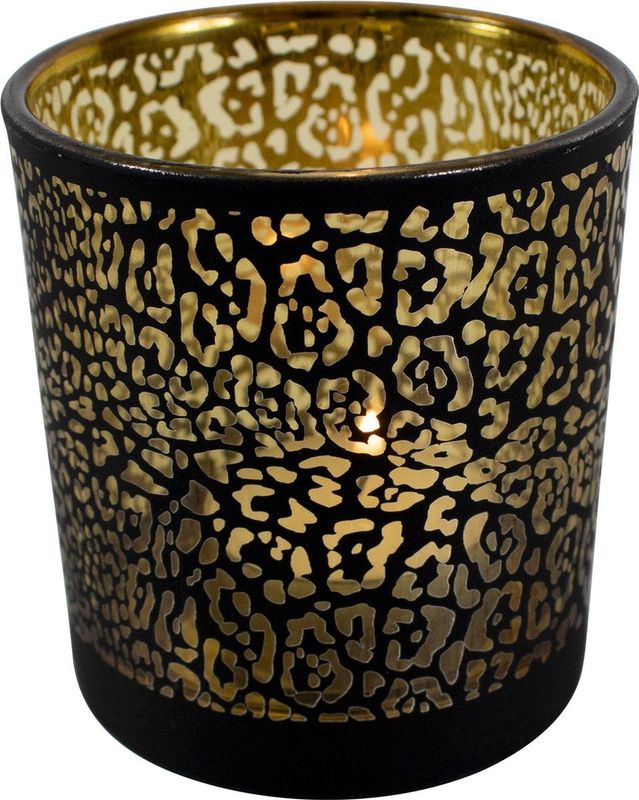 windlicht jaguar print mat zwart large 18cm