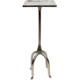 Bijzettafel vierkant aluminium zilver 26 x 65 cm - Home Deco meubels en tafels