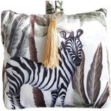 Mars & More Deurstopper - Zebra Print - Fluweel - 18 cm - Deurstop