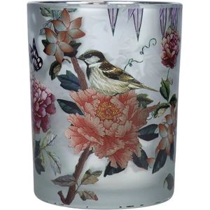 CosyDecor - Windlicht Fleury Vlinder - Lantaarn - Multikleur - Glas - Ø10cm