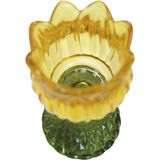 Mars&More glas waxinelichthouder tulp geel 8x8x17cm