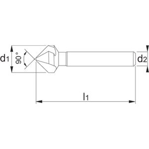 ECO PRO HSS Verzinkboor DIN 335-C 90°, 3 snijkanten - 42.535