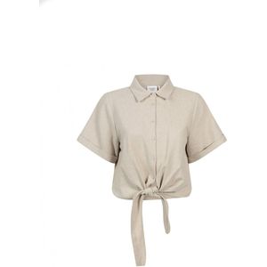 Another Label - Blouse - Katoen-Linnen Mix - Lichtblauw