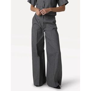 Another Label - Moore - Pantalon - Zwart - Polyester Viscose Katoen Elastaan