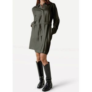 Another-Label - ALJoli Dress L/S - Blousejurk - Donkergroen