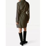 Another-Label - ALJoli Dress L/S - Blousejurk - Donkergroen