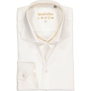 Ledub - Tailored Fit Overhemd - Beige - 100% Katoen - Strijkvrij