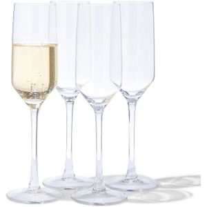 HEMA 4-pak Champagneglazen 230ml (transparant)