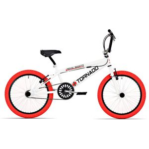 Tornado 20 inch freestyle fiets wit rode banden 200022