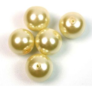 12277-7752 Kralen Glas Parels - Beige rond 14mm verpakt per 5 stuks