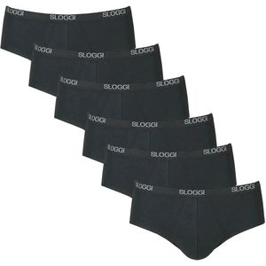Sloggi - Basic Midi - Heren Slips - Zwart - 6-pak Voordeelverpakking