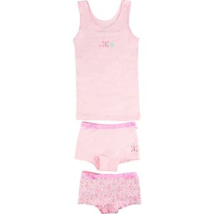 Funderwear - Tiger - Meisjes Setje - Roze - 95% Katoen 5% Elastaan
