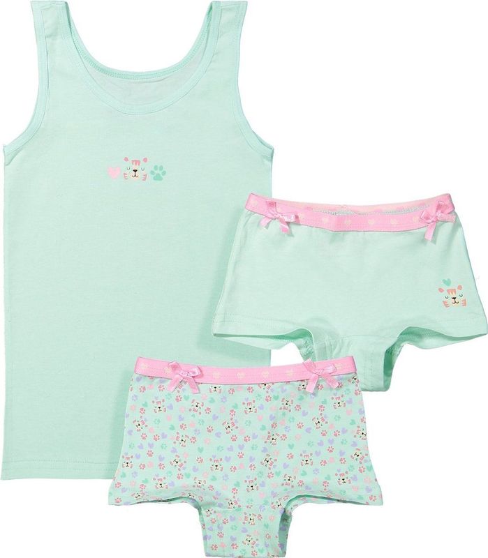 Funderwear - Meisjes Setje - Boxershorts - Roze - Groen - Paars - Lila