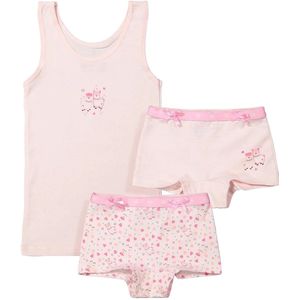 Funderwear - Meisjes Setje - Wit - 2 Boxershorts en Hemd
