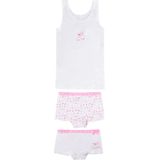 Funderwear - Meisjes Setje - Wit - 2 Boxershorts en Hemd