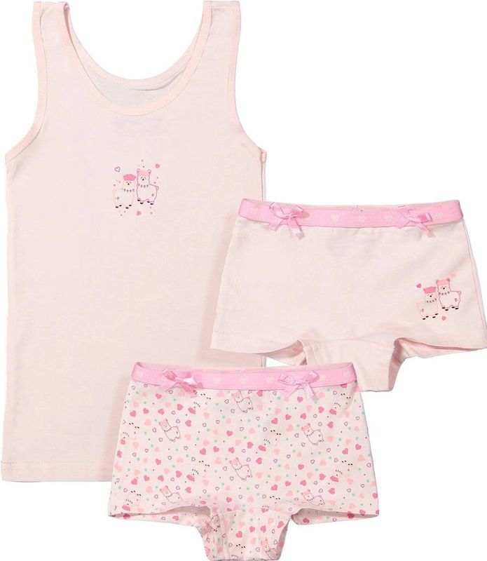 Funderwear - Meisjes Setje - Wit - 2 Boxershorts en Hemd