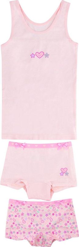 Funderwear - Sweetheart - Meisjes Setje - Roze - Boxershorts en Hemd - Katoen