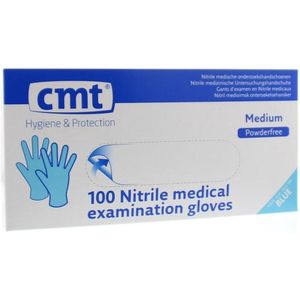CMT - Onderzoekshandschoen - Blauw - Nitril - Poedervrij - 100 Stuks