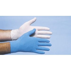 CMT Onderzoekshandschoen latex blauw gepoederd m 100st