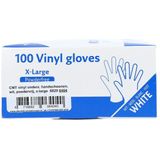 CMT - Vinyl Handschoenen - Poedervrij - Wit - Extra Large - 100 stuks