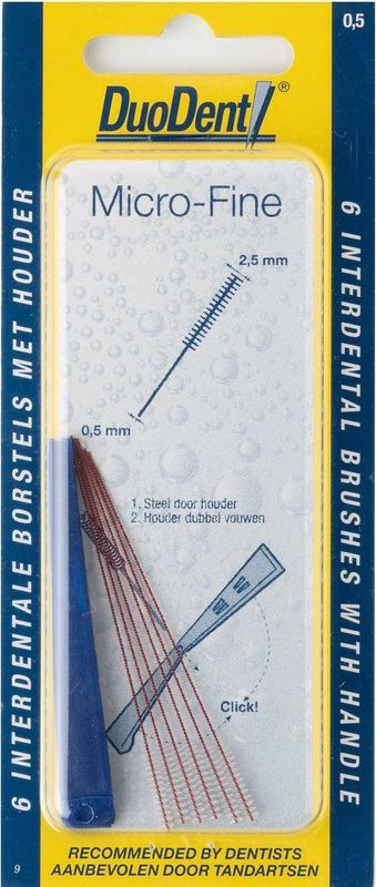 Interdentale Borstels - Microfine 0.5 - Vaste Houder - Stevig Filament