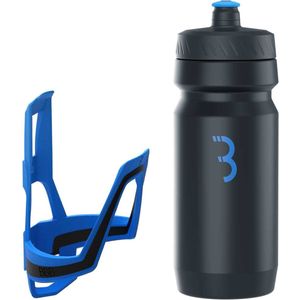 BBB Cycling bidonhouder fiets Combo Fueltank waterfles BBC-03C, blauw zwart/zwart blauw, 550 ml