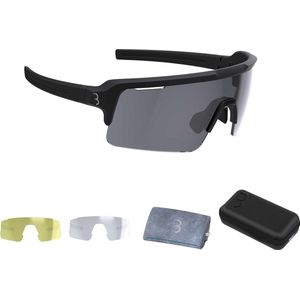 BBB Fuse BSG-65 Moderne sportfietsbril, groot glas, Grilamid-VTT-grind, voor dames en heren, mat, BSG-65, volwassenen, uniseks, matzwart, eenheidsmaat