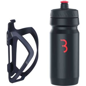 BBB Cycling FlexCage CompTank waterflesset met houder, zwart rood, Eén maat