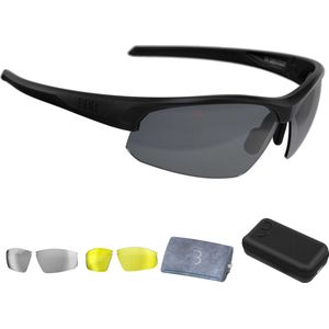 BBB - Impress - Fietsbril - Zwart - Polycarbonaat - 3 Verwisselbare Lenzen