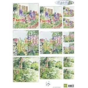 It591 Knipvel - Tiny's English garden - Foxgloves - A4 - Marianne design