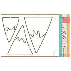 Marianne Design PS8045 Stencil Mountains by Schablone Craft Berge van Marleen, plastic, wit, S